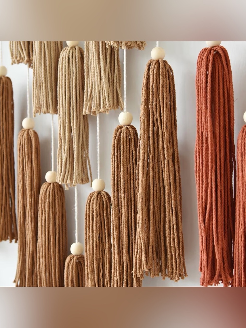 NEW Anthropologie XL Multicolor Boho Tassel Tapestry Macrame Wall Hanging 47x40 - Picture 6 of 8